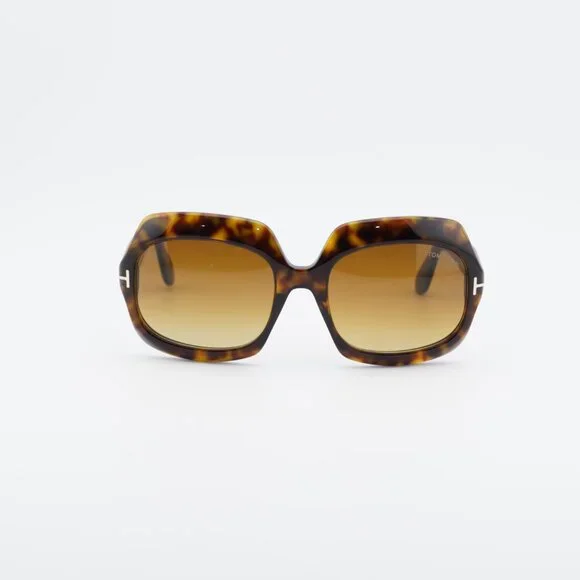 Tom Ford Ren FT1155 52F Sunglasses Havana Square Frame, Brown Lenses